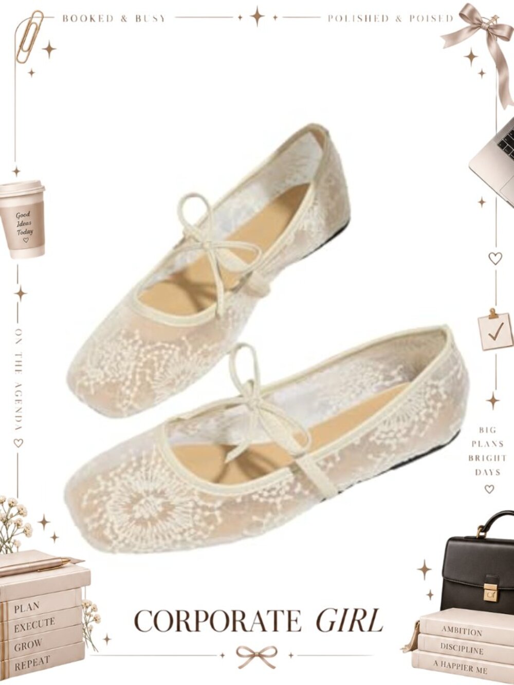 Women's Polka Dots Mesh Ballet Flats Slip On Ballerina Shoes